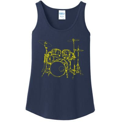 Drums Outline Ladies Essential Tank