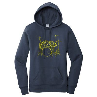 Drums Outline Women's Pullover Hoodie