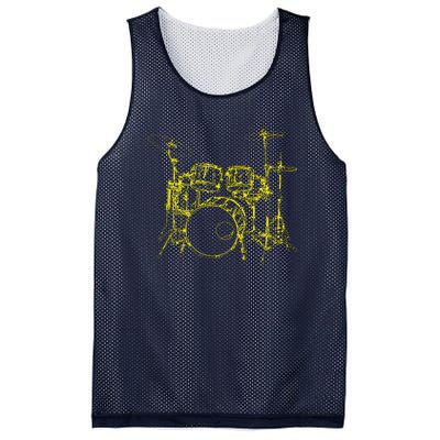 Drums Outline Mesh Reversible Basketball Jersey Tank