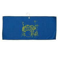 Drums Outline Large Microfiber Waffle Golf Towel