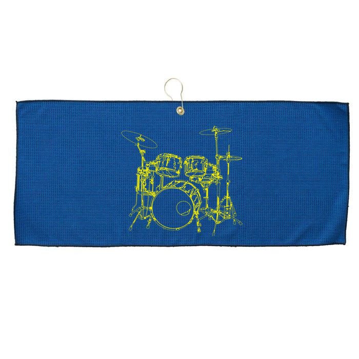 Drums Outline Large Microfiber Waffle Golf Towel