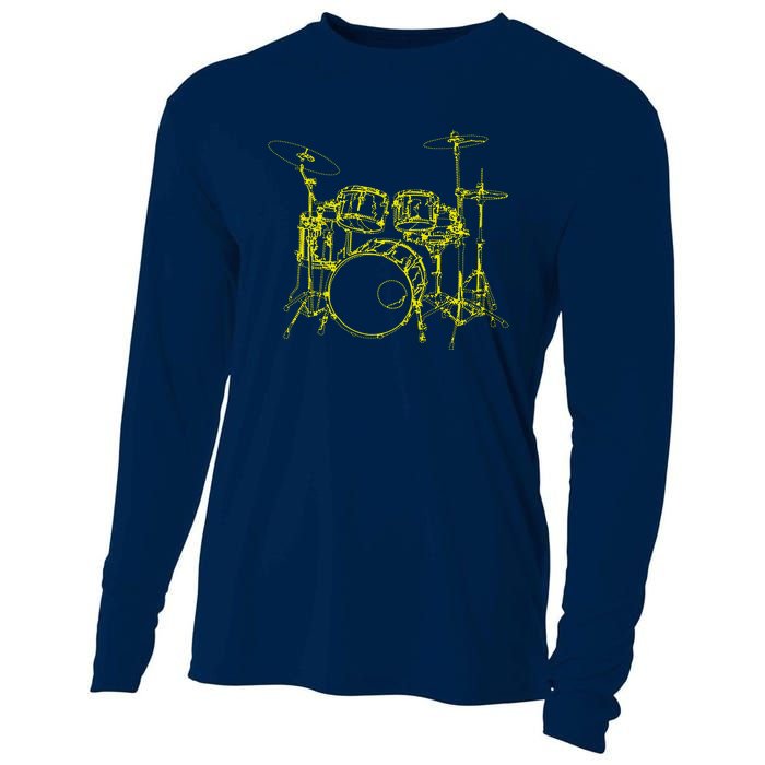 Drums Outline Cooling Performance Long Sleeve Crew