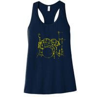 Drums Outline Women's Racerback Tank