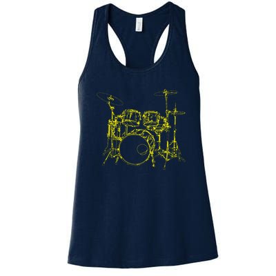 Drums Outline Women's Racerback Tank