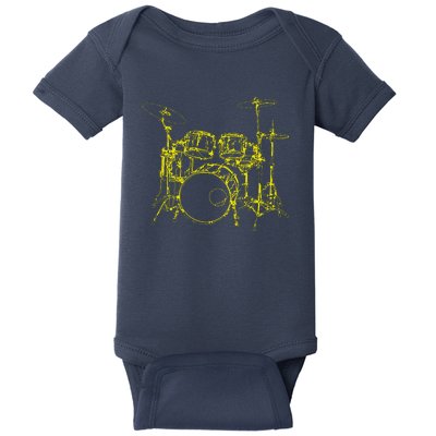 Drums Outline Baby Bodysuit