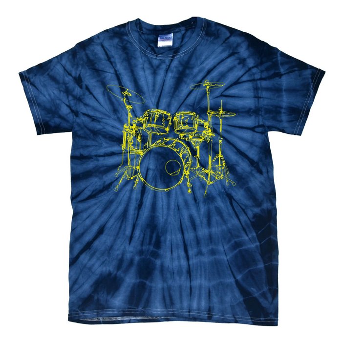 Drums Outline Tie-Dye T-Shirt