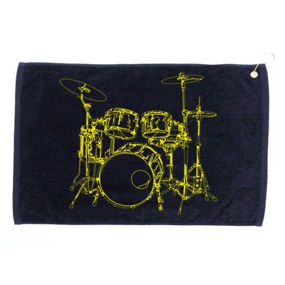 Drums Outline Grommeted Golf Towel