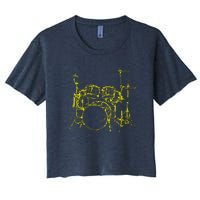 Drums Outline Women's Crop Top Tee