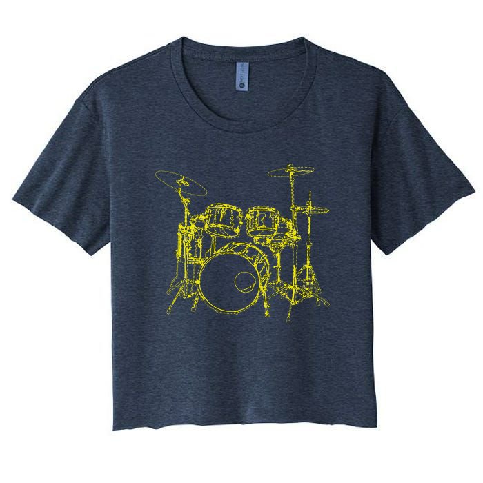 Drums Outline Women's Crop Top Tee