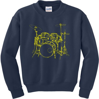 Drums Outline Kids Sweatshirt