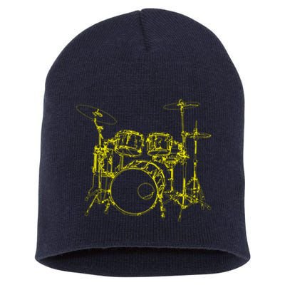 Drums Outline Short Acrylic Beanie