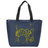 Drums Outline Zip Tote Bag