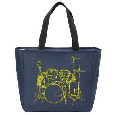 Drums Outline Zip Tote Bag