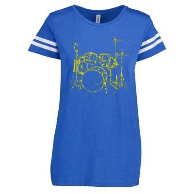 Drums Outline Enza Ladies Jersey Football T-Shirt