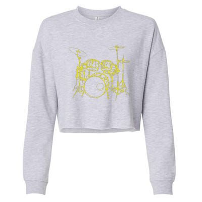 Drums Outline Cropped Pullover Crew