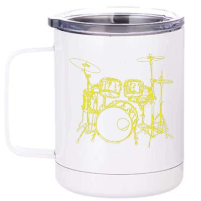 Drums Outline 12 oz Stainless Steel Tumbler Cup