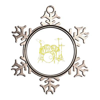 Drums Outline Metallic Star Ornament