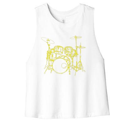 Drums Outline Women's Racerback Cropped Tank