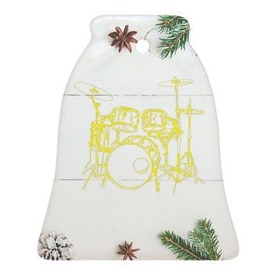 Drums Outline Ceramic Bell Ornament