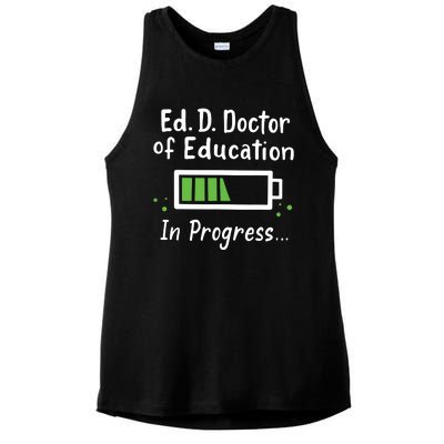 Doctor Of Education EdD In Progress And Slow Loading Ladies PosiCharge Tri-Blend Wicking Tank