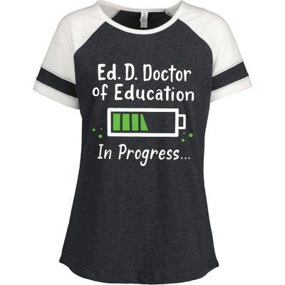 Doctor Of Education EdD In Progress And Slow Loading Enza Ladies Jersey Colorblock Tee