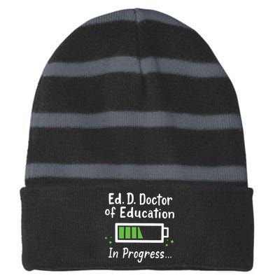 Doctor Of Education EdD In Progress And Slow Loading Striped Beanie with Solid Band