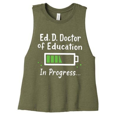 Doctor Of Education EdD In Progress And Slow Loading Women's Racerback Cropped Tank