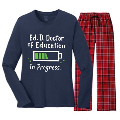 Doctor Of Education EdD In Progress And Slow Loading Women's Long Sleeve Flannel Pajama Set 