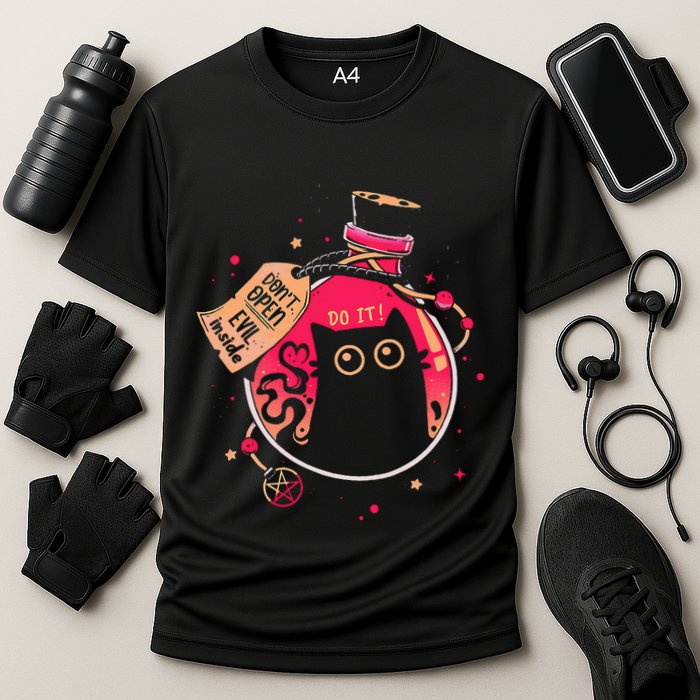DonT Open Evil Inside Funny Cat Performance Shirt