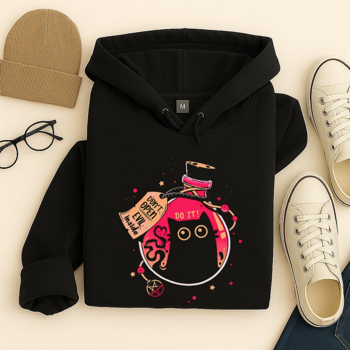 DonT Open Evil Inside Funny Cat Hoodie
