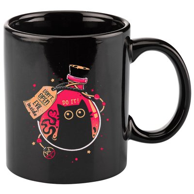 DonT Open Evil Inside Funny Cat 11oz C Handle Ceramic Mug