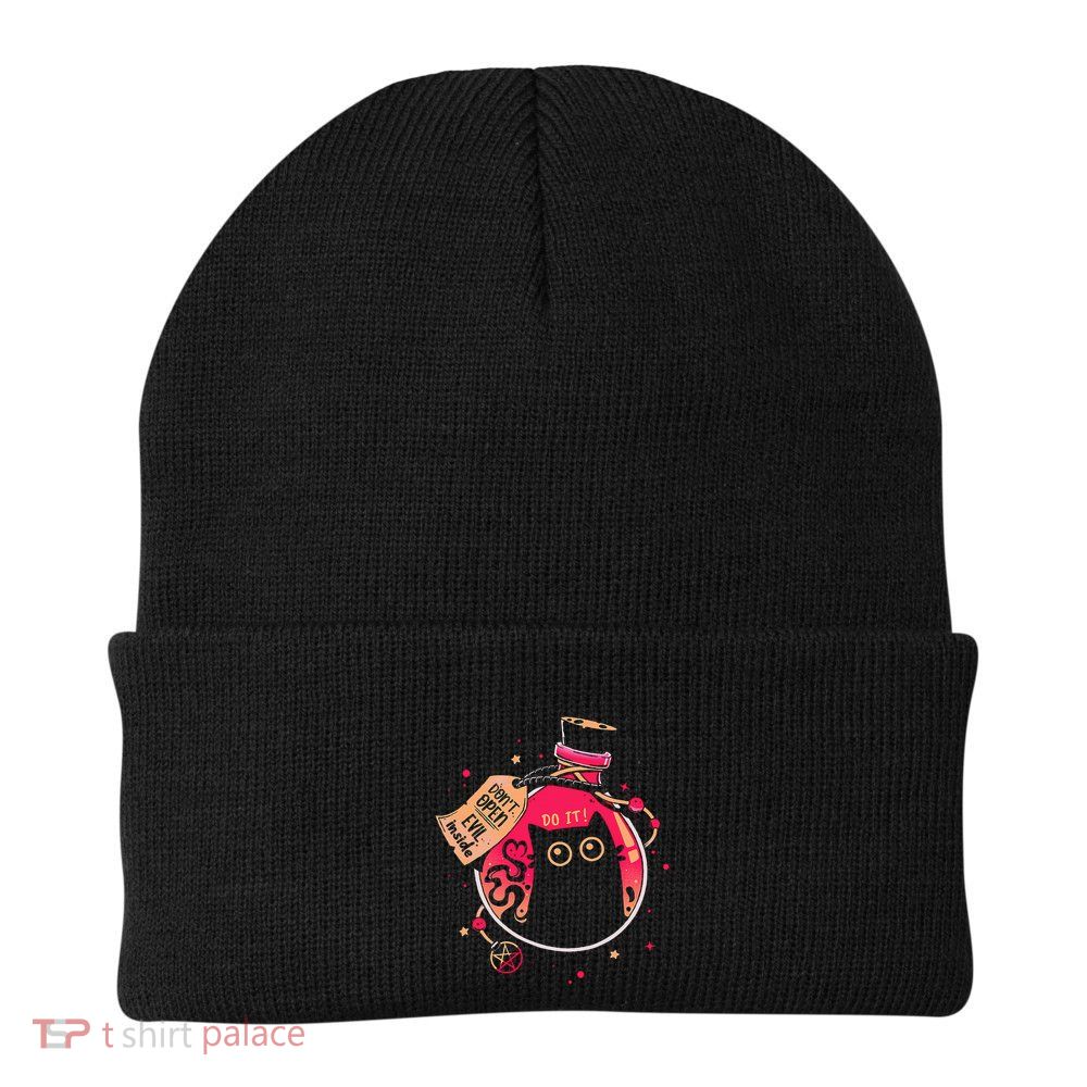 DonT Open Evil Inside Funny Cat Beanie
