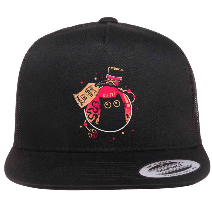 DonT Open Evil Inside Funny Cat Flatbill Hat