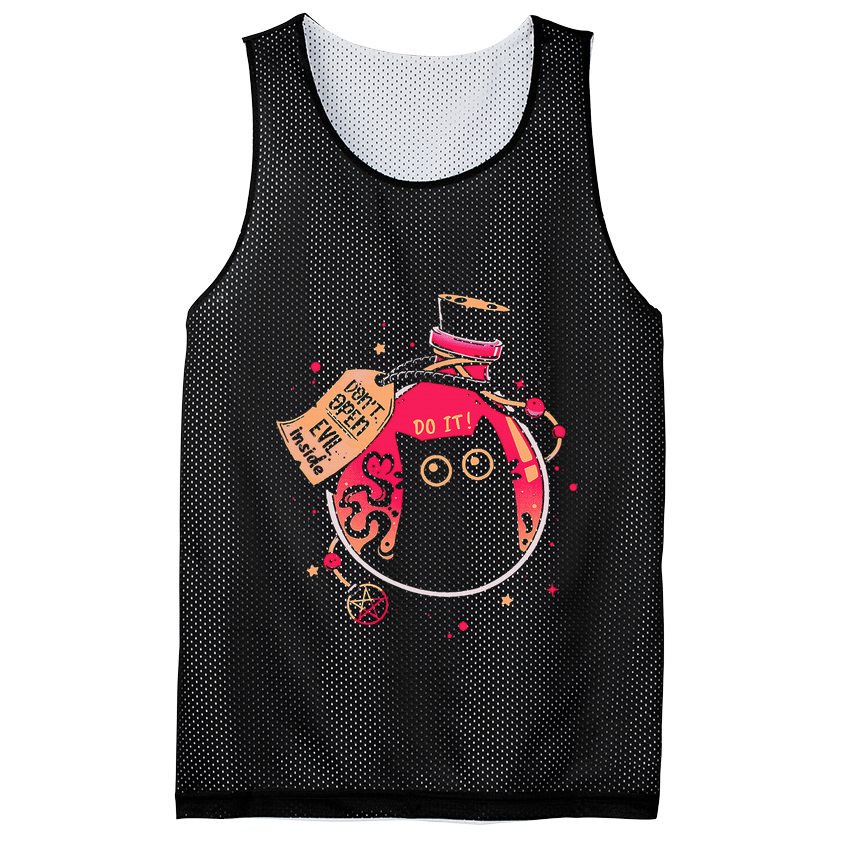 DonT Open Evil Inside Funny Cat Mesh Reversible Basketball Jersey Tank
