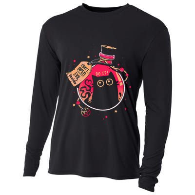 DonT Open Evil Inside Funny Cat Cooling Performance Long Sleeve Crew