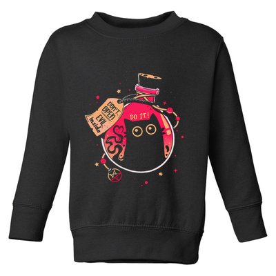 DonT Open Evil Inside Funny Cat Toddler Sweatshirt