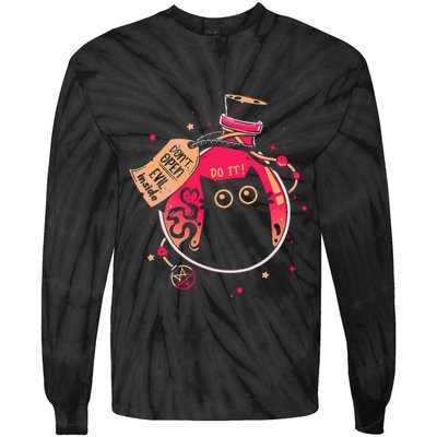 DonT Open Evil Inside Funny Cat Tie-Dye Long Sleeve Shirt