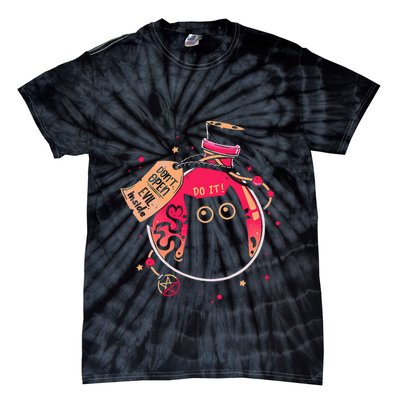 DonT Open Evil Inside Funny Cat Tie-Dye T-Shirt
