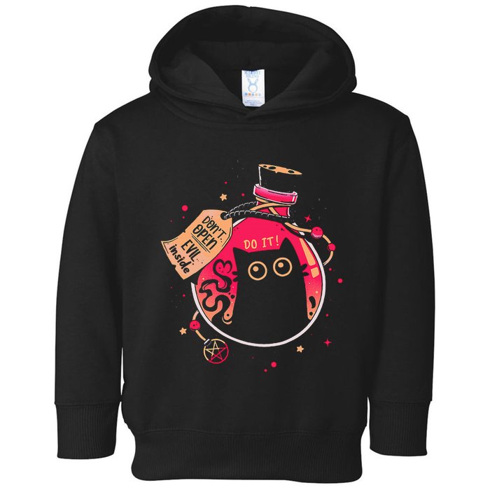 DonT Open Evil Inside Funny Cat Toddler Hoodie