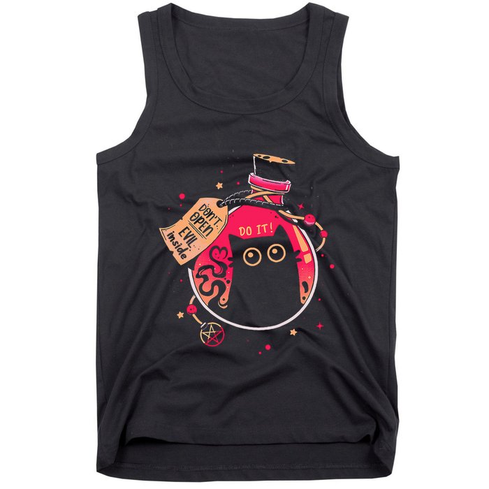 DonT Open Evil Inside Funny Cat Tank Top