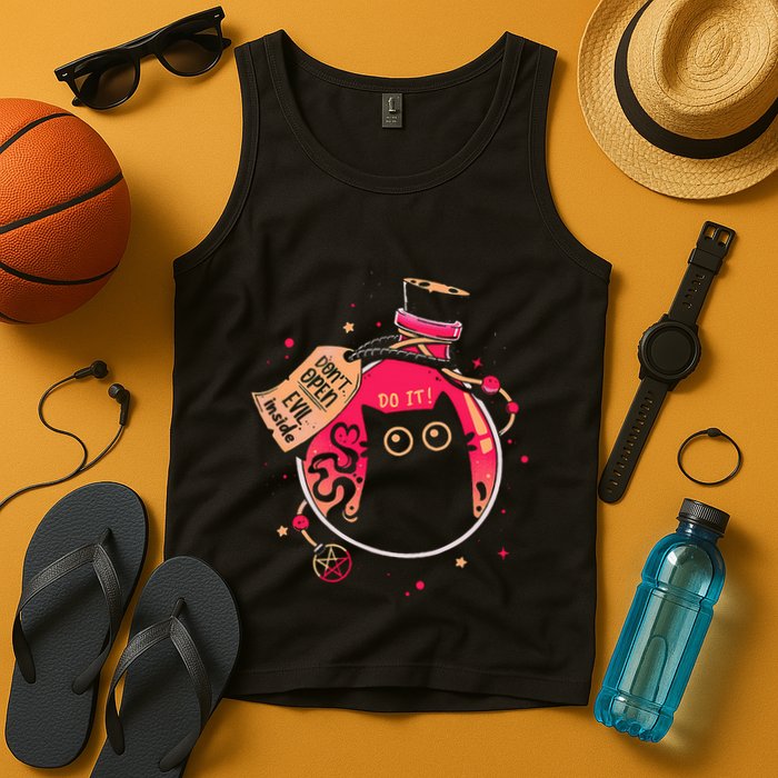 DonT Open Evil Inside Funny Cat Tank Top