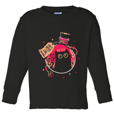 DonT Open Evil Inside Funny Cat Toddler Long Sleeve Shirt