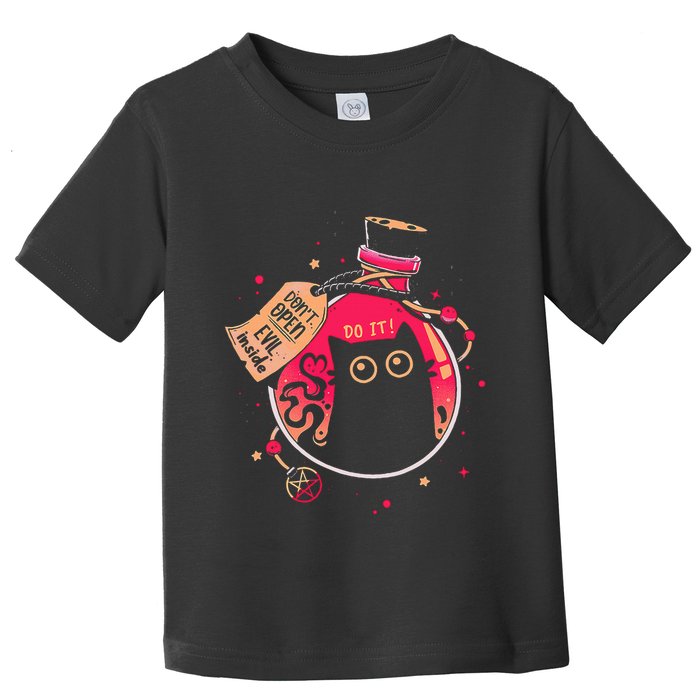 DonT Open Evil Inside Funny Cat Toddler T-Shirt