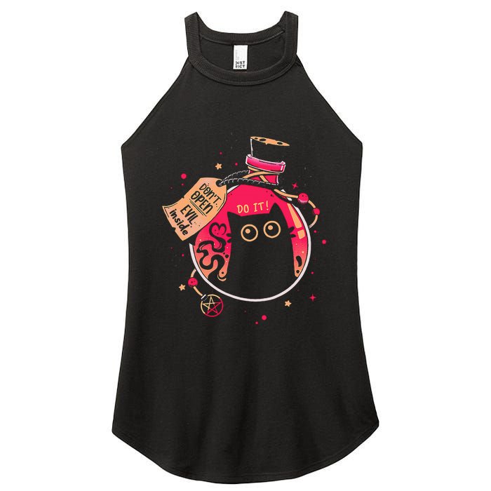 DonT Open Evil Inside Funny Cat Women's Perfect Tri Rocker Tank
