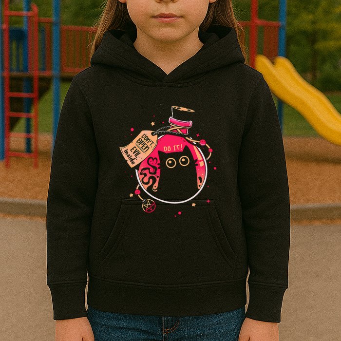 DonT Open Evil Inside Funny Cat Kids Hoodie