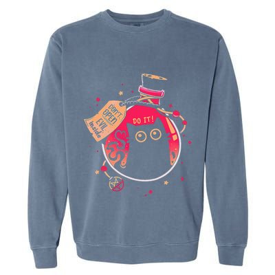 DonT Open Evil Inside Funny Cat Garment-Dyed Sweatshirt