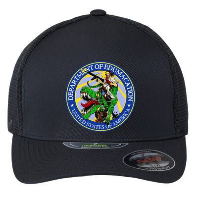Department Of Edumacation United States Of America Trex Jesus Flexfit Unipanel Trucker Cap