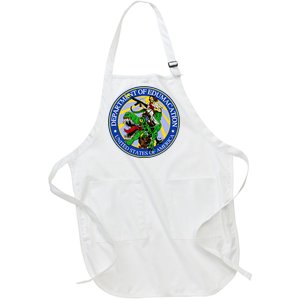 Department Of Edumacation United States Of America Trex Jesus Full-Length Apron With Pockets