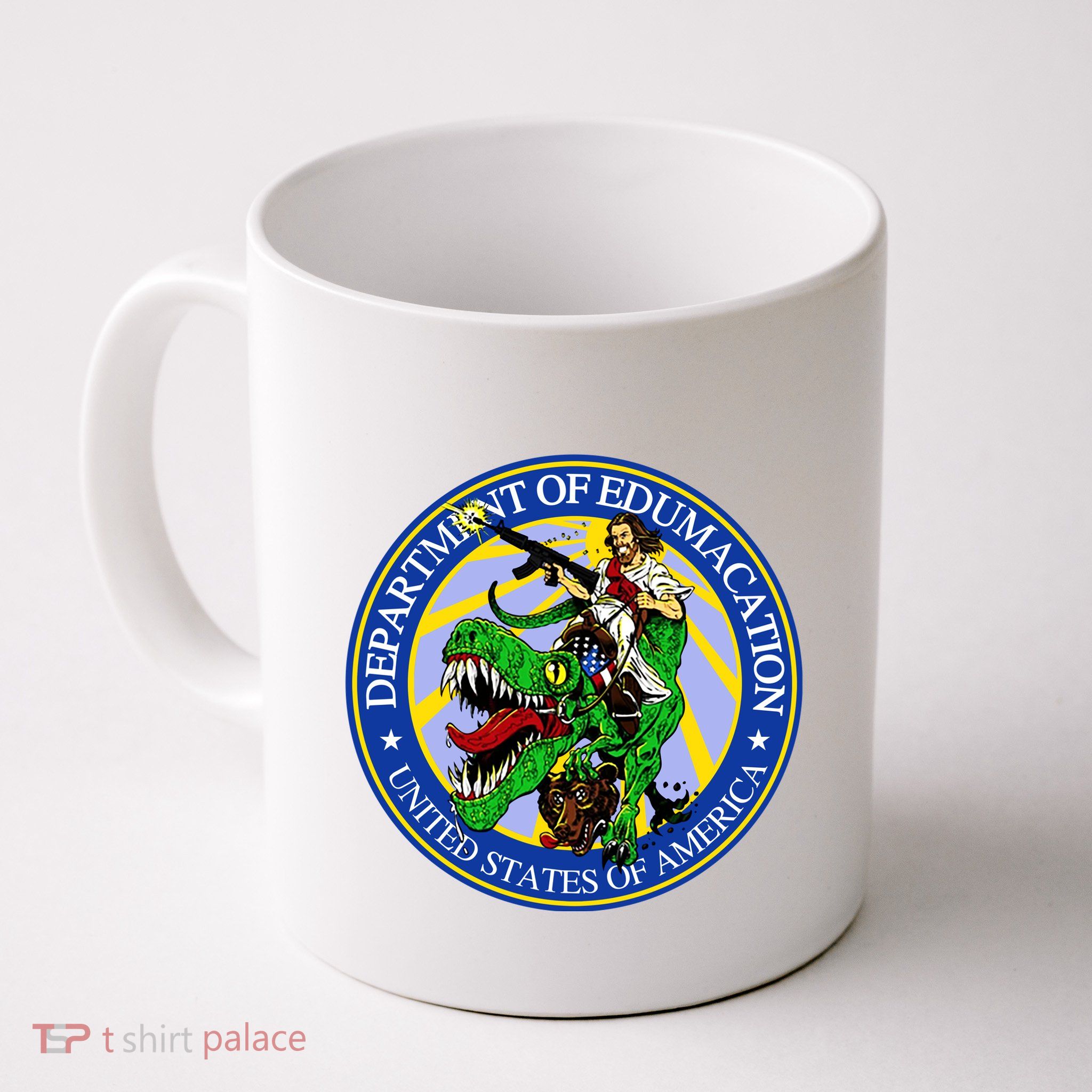 Department Of Edumacation United States Of America Trex Jesus Mug