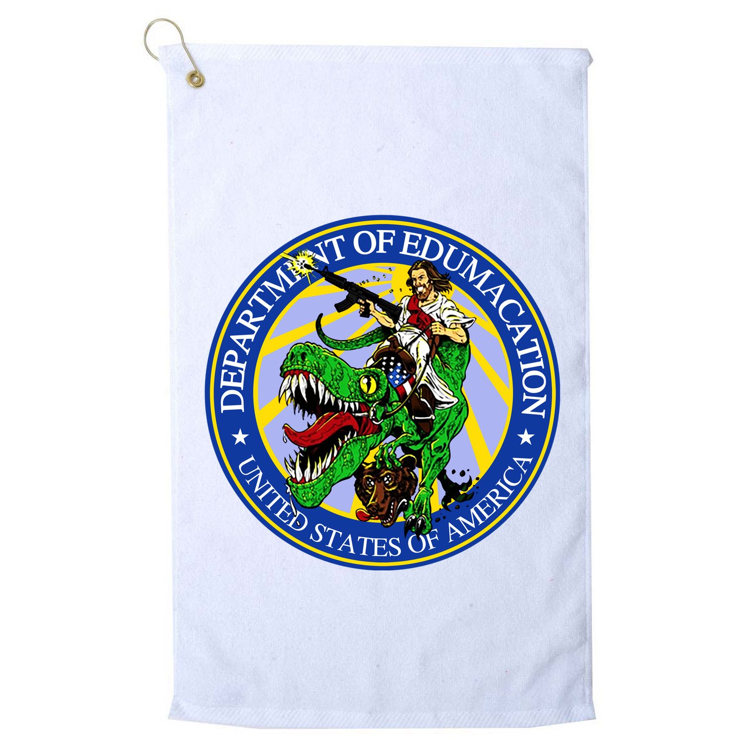 Department Of Edumacation United States Of America Trex Jesus Golf Towel